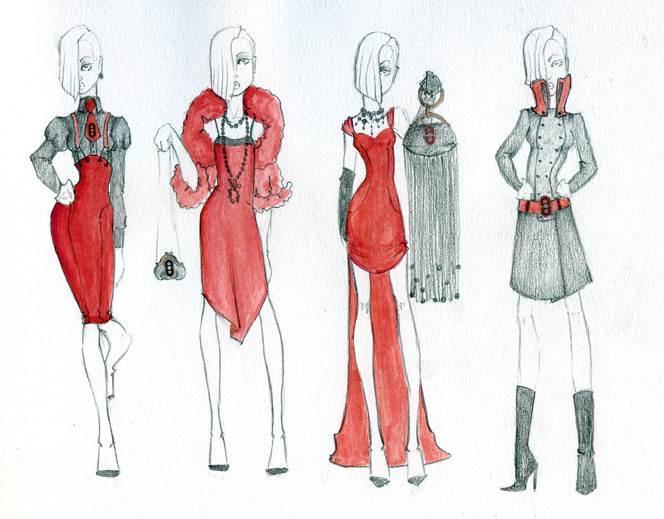 手稿-女装设计-服装设计